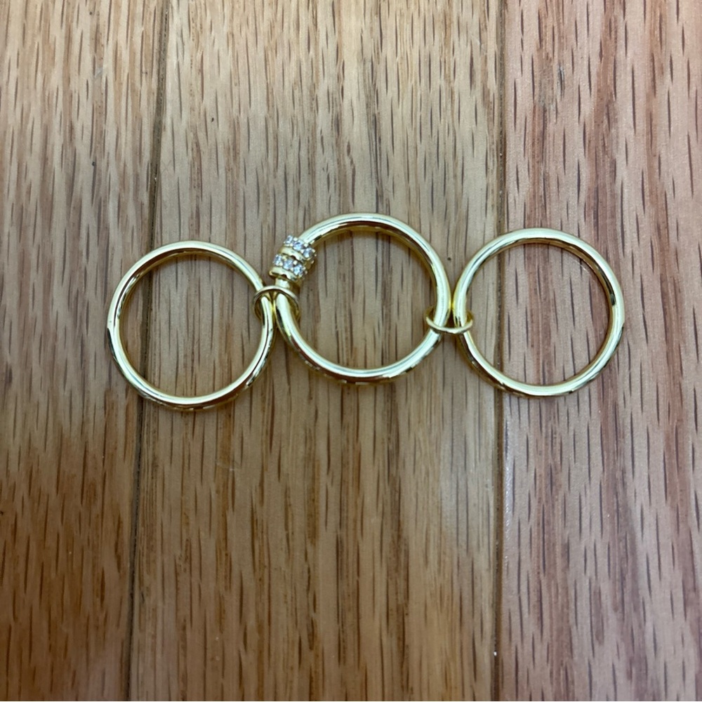 Gold Stackable 3 Rings with Sparkle - size 13ā